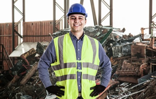 Free quote inspection: staff member assessing items for disposal